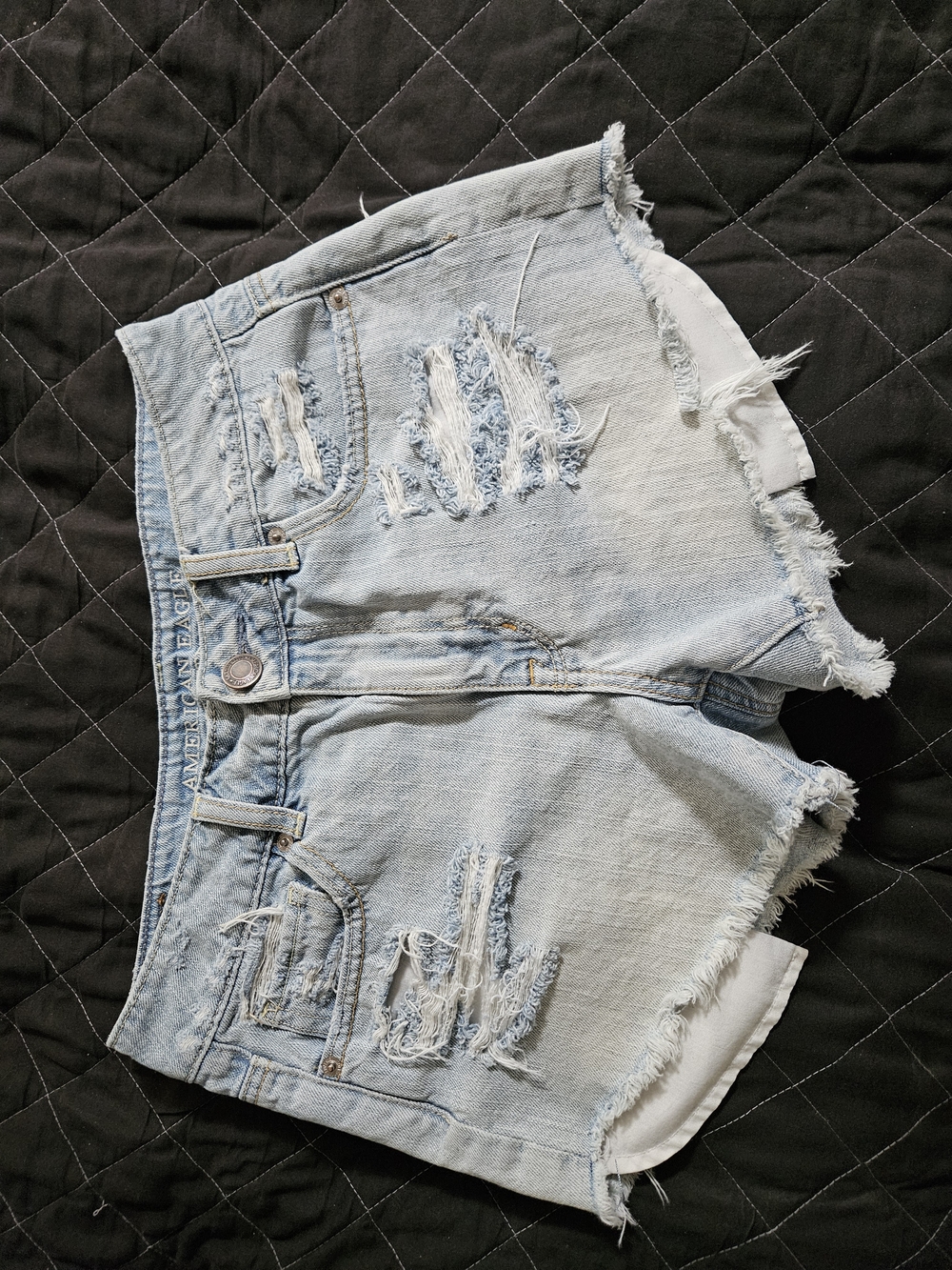 American Eagle Outfitters Light Blue Distressed Denim Cutoff Shorts